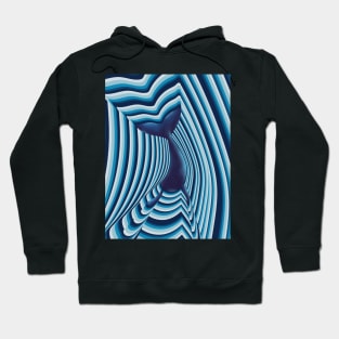 Blue whale with flippers swimming Hoodie